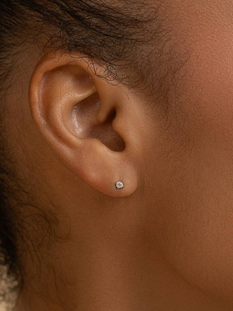 Diamond Dot Earbands Earrings 925 Sterling Silver 18Kt Gold Vermeil Jewellery For Women : QM101006_Y