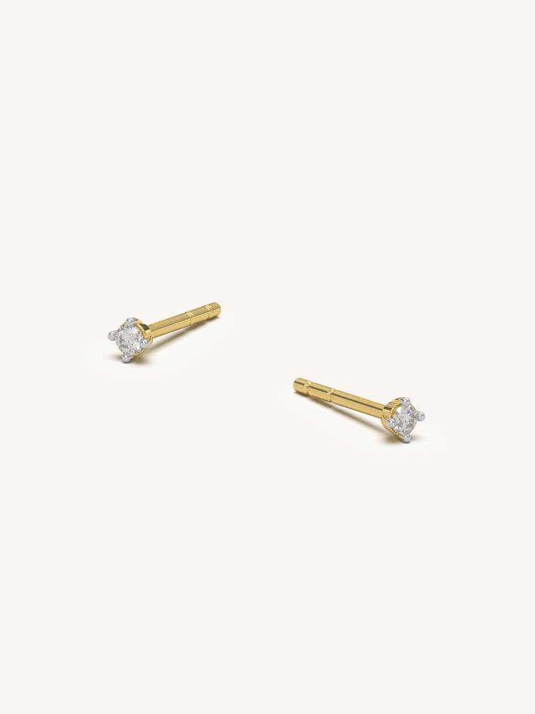 Diamond Dot Earbands Earrings 925 Sterling Silver 18Kt Gold Vermeil Jewellery For Women : QM101006_Y
