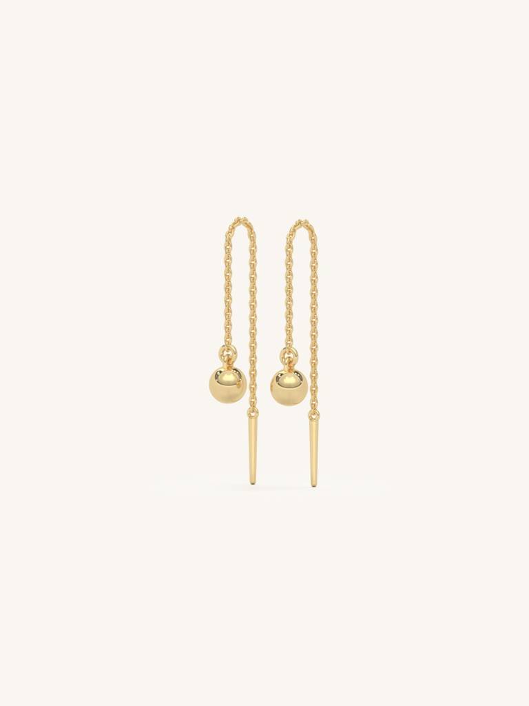 Spike Drop Earbands Earrings 925 Sterling Silver 18Kt Gold Vermeil Jewellery For Women : QM114005_Y