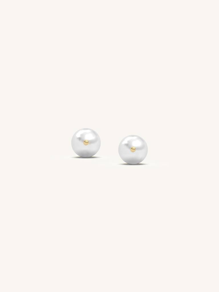 Simple Pearl Earbands Earrings 925 Sterling Silver 18Kt Gold Vermeil Jewellery For Women : QM118002_Y