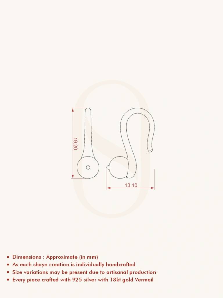 Classic Pearl Drops Earrings 925 Sterling Silver 18Kt Gold Vermeil Jewellery For Women : QM118003_Y