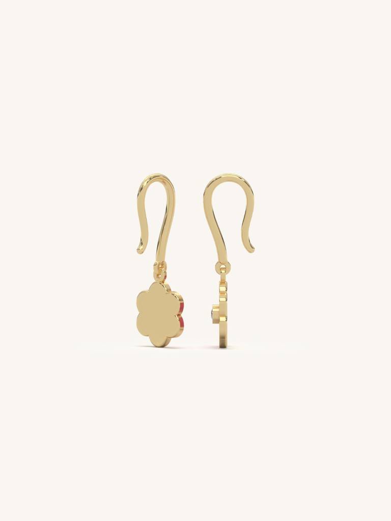 Pink Bloom Earbands Earrings 925 Sterling Silver 18Kt Gold Vermeil Jewellery For Women : QM143001_Y