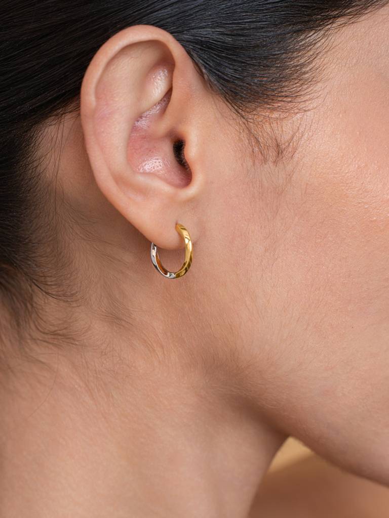 Twist Huggie Earbands Earrings 925 Sterling Silver 18Kt Gold Vermeil Jewellery For Women : QM146002_Y