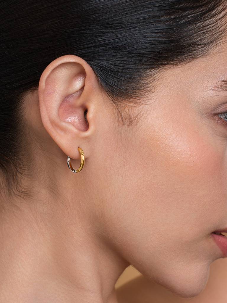 Twist Huggie Earbands Earrings 925 Sterling Silver 18Kt Gold Vermeil Jewellery For Women : QM146002_Y