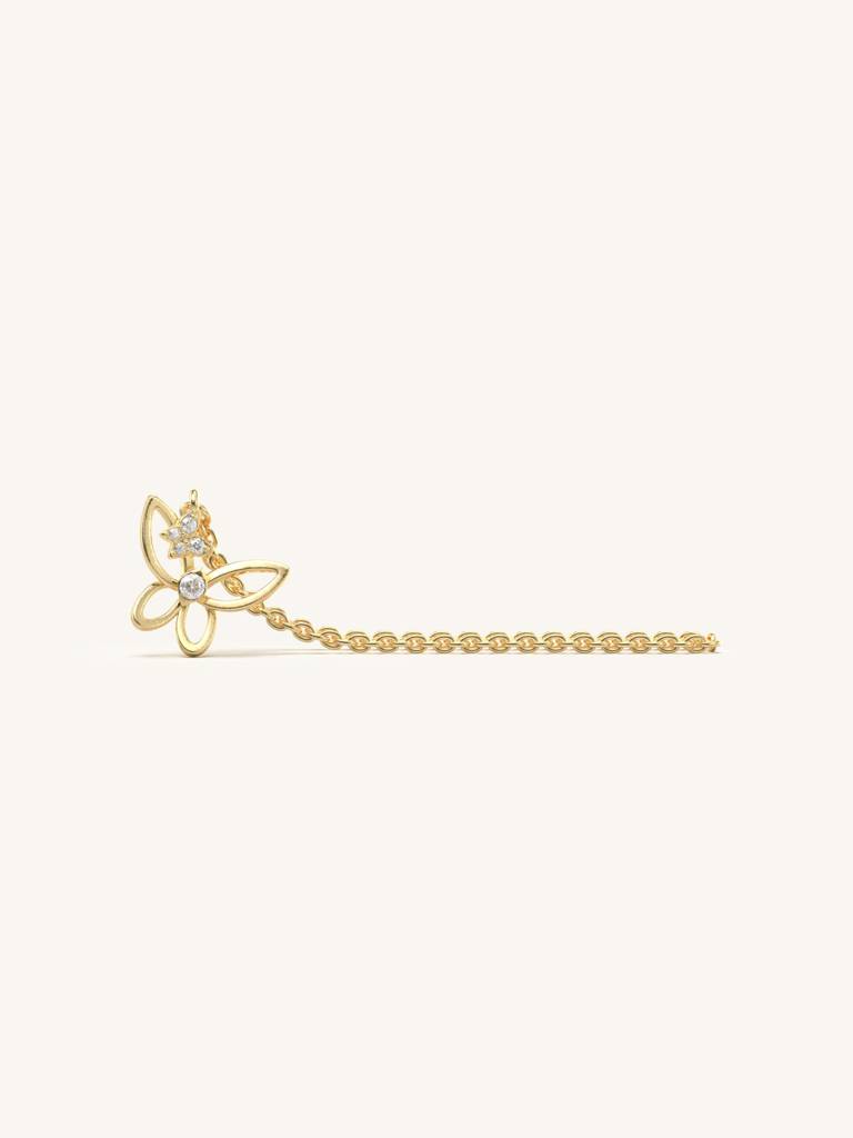 Butterfly Watch Charm 925 Sterling Silver 18Kt Gold Vermeil Jewellery For Women : QW135001_Y