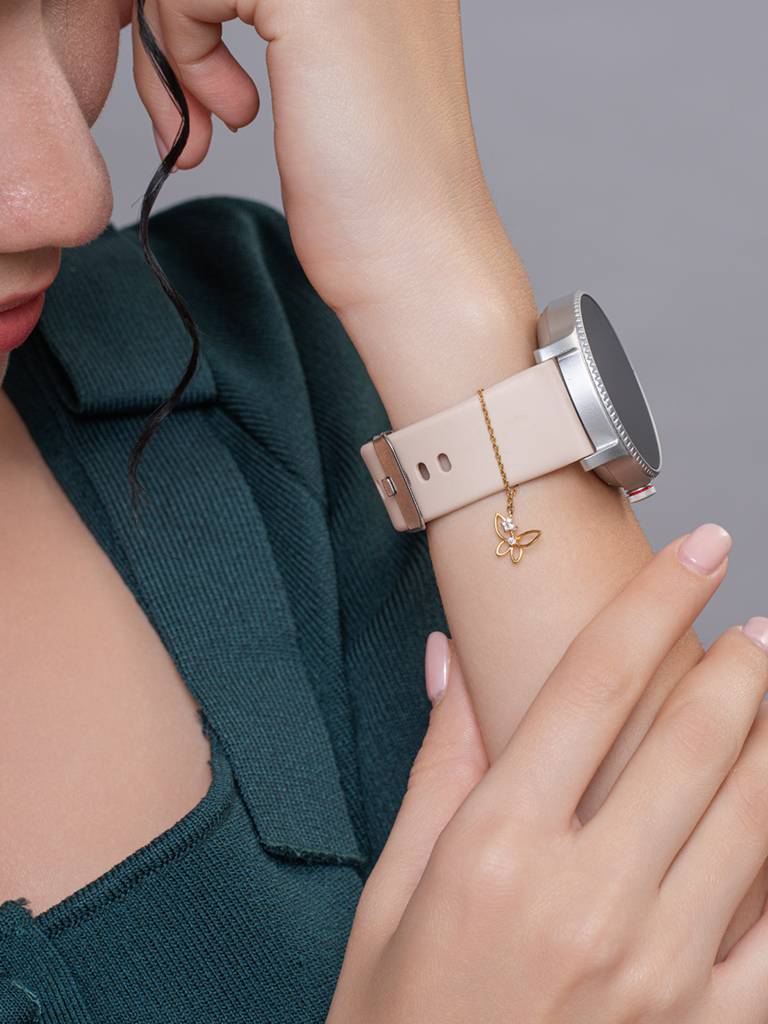 Butterfly Watch Charm 925 Sterling Silver 18Kt Gold Vermeil Jewellery For Women : QW135001_Y