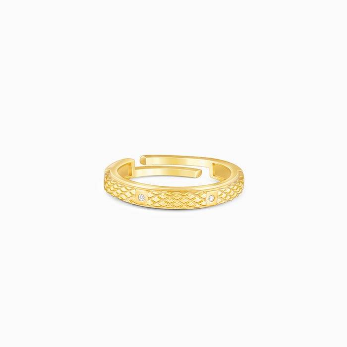Golden Elegant Pattern Ring Band For Him : R01978_17