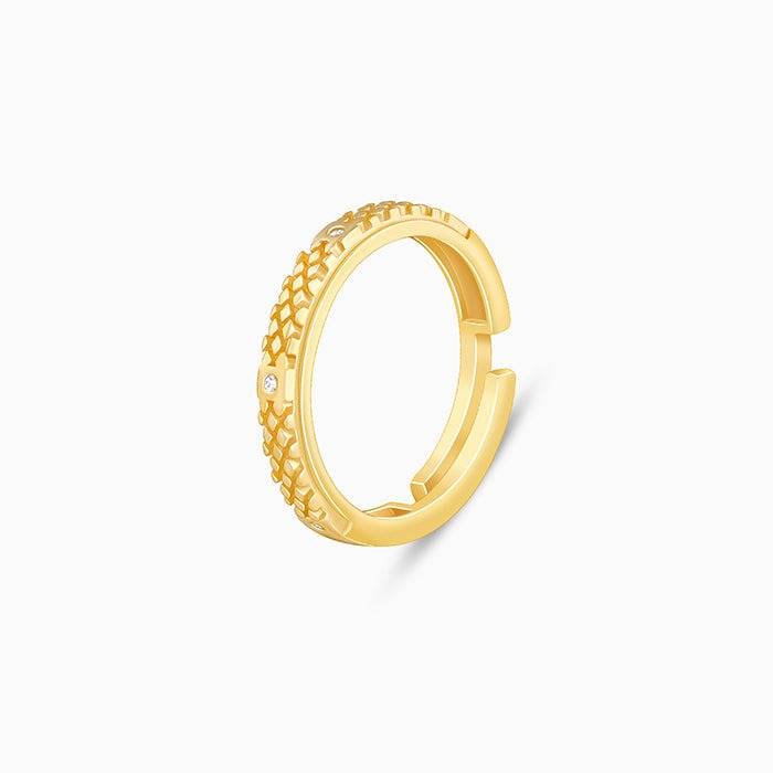 Golden Elegant Pattern Ring Band For Him : R01978_17