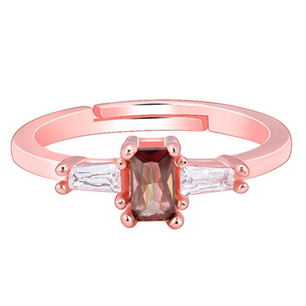 Giva 925 Silver Rose Gold Bar Of Beauty Ring ,Adjustable| Gifts For Couples | With Certificate Of Authenticity And 92 : R02147