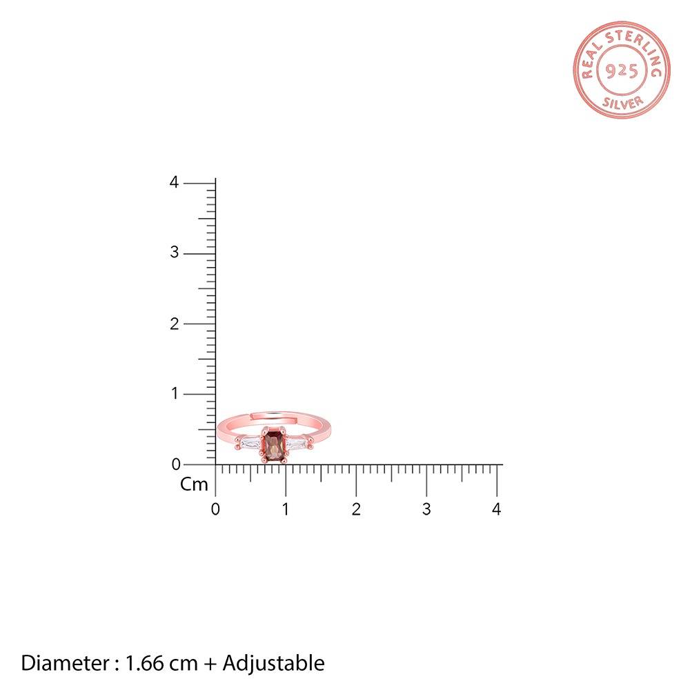 Giva 925 Silver Rose Gold Bar Of Beauty Ring ,Adjustable| Gifts For Couples | With Certificate Of Authenticity And 92 : R02147