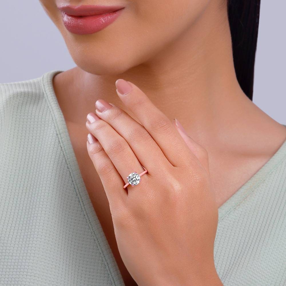 Giva 925 Silver Rose Gold Everlasting Solitaire Ring ,Adjustable| Gifts For Couples | With Certificate Of Authenticit : R02190