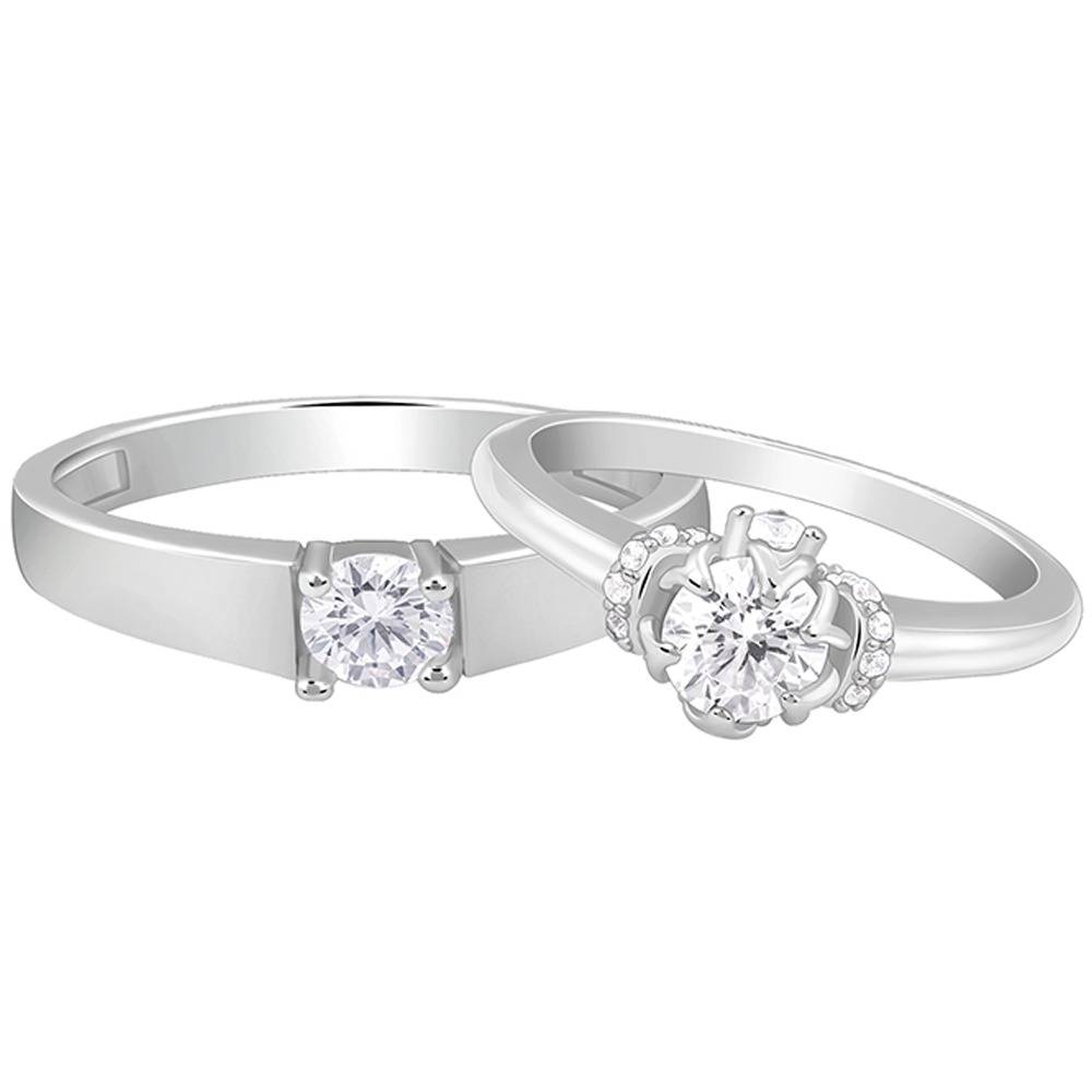 Giva 925 Silver Power Pair Couple Bands,Male Ring : Indian - 20,Female Ring: Indian - 12| Gifts For Couples | With Ce : R02197