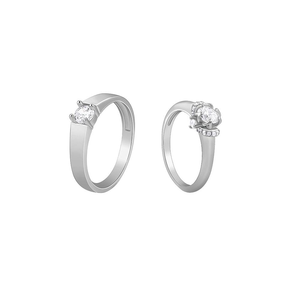 Giva 925 Silver Power Pair Couple Bands,Male Ring : Indian - 20,Female Ring: Indian - 12| Gifts For Couples | With Ce : R02197