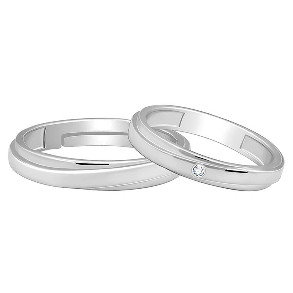 Giva 925 Silver True Vow Couple Bands,Male Ring : Indian - 18,Female Ring: Indian - 11| Gifts For Couples | With Cert : R02201