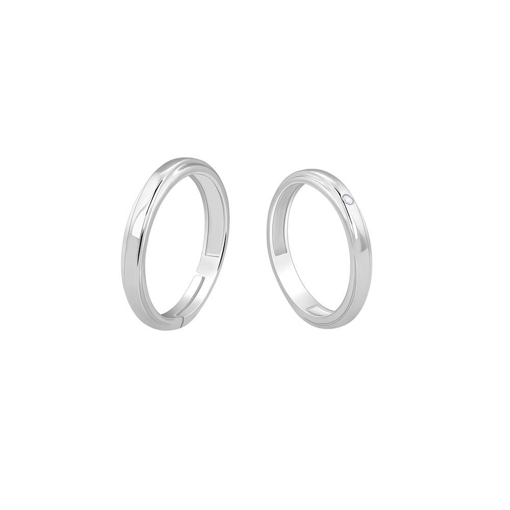 Giva 925 Silver True Vow Couple Bands,Male Ring : Indian - 18,Female Ring: Indian - 11| Gifts For Couples | With Cert : R02201