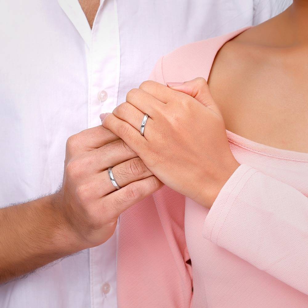 Giva 925 Silver True Vow Couple Bands,Male Ring : Indian - 18,Female Ring: Indian - 11| Gifts For Couples | With Cert : R02201