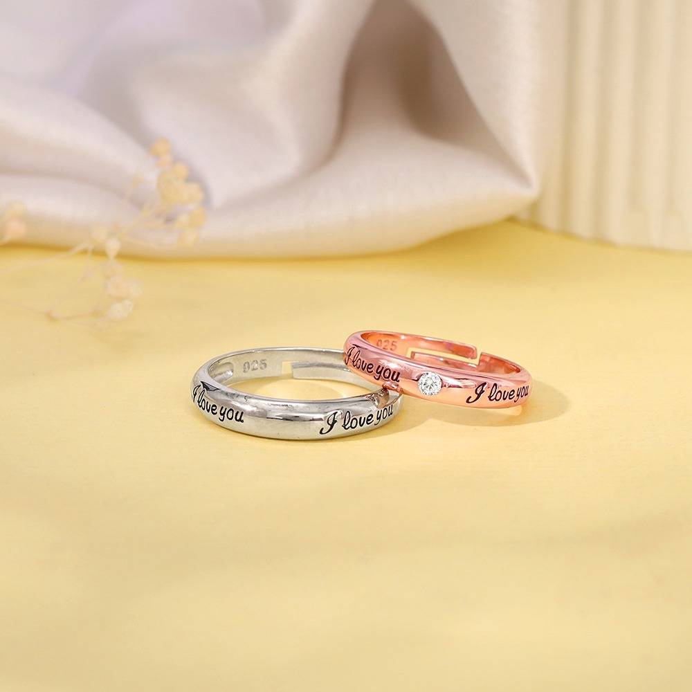 Giva 925 Silver Dual Tone Heartstrings Couple Bands,Male Ring : Indian - 17,Female Ring: Indian - 13| Gifts For Coupl : R02205
