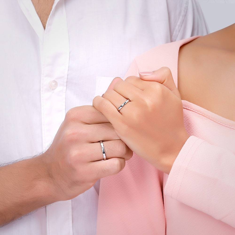 Giva 925 Silver Sun & Moon Couple Bands,Adjustable, Male Ring: Indian - 18,Female Ring :Indian - 12| Gifts For Couple : R02209