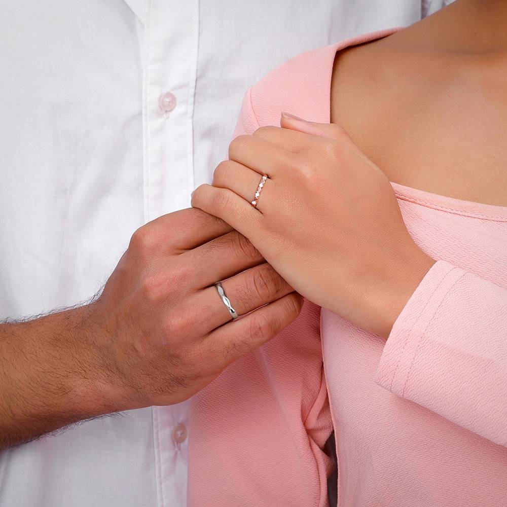 Giva 925 Silver Dual Tone One Love Couple Bands, Male Ring: Indian - 18,Female Ring :Indian - 12| Gifts For Couples | : R02210