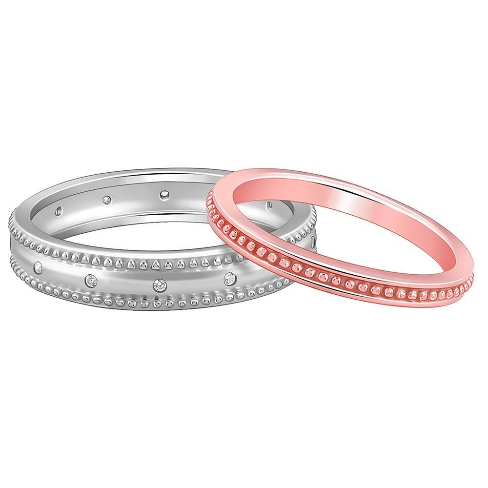 Giva 925 Silver Dual Tone Lifeline Couple Bands,Male Ring: Indian - 20,Female Ring: Indian - 12| Gifts For Couples |  : R02217