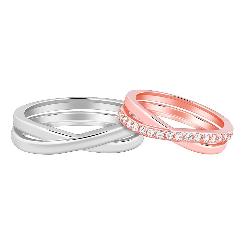 Giva 925 Silver Dual Tone True Vow Couple Bands,Male Ring: Indian - 20,Female Ring: Indian - 12| Gifts For Couples |  : R02218