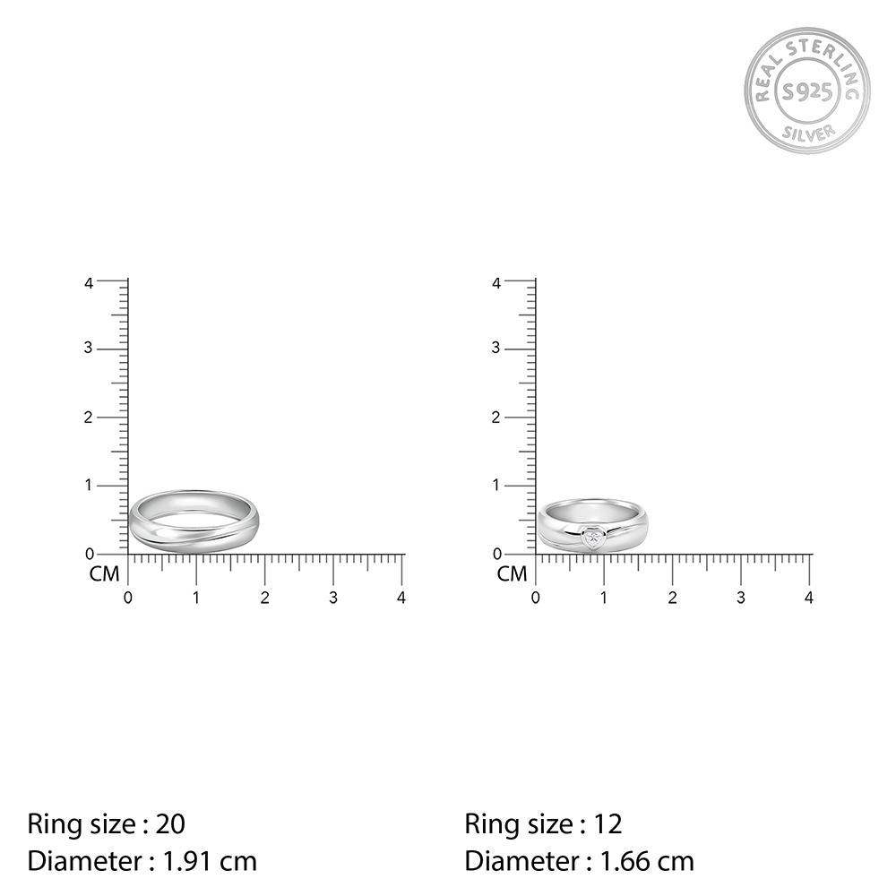 Giva 925 Silver Tied Together Couple Rings,Male Ring: Indian - 20,Female Ring: Indian - 12| Gifts For Couples | With  : R02219
