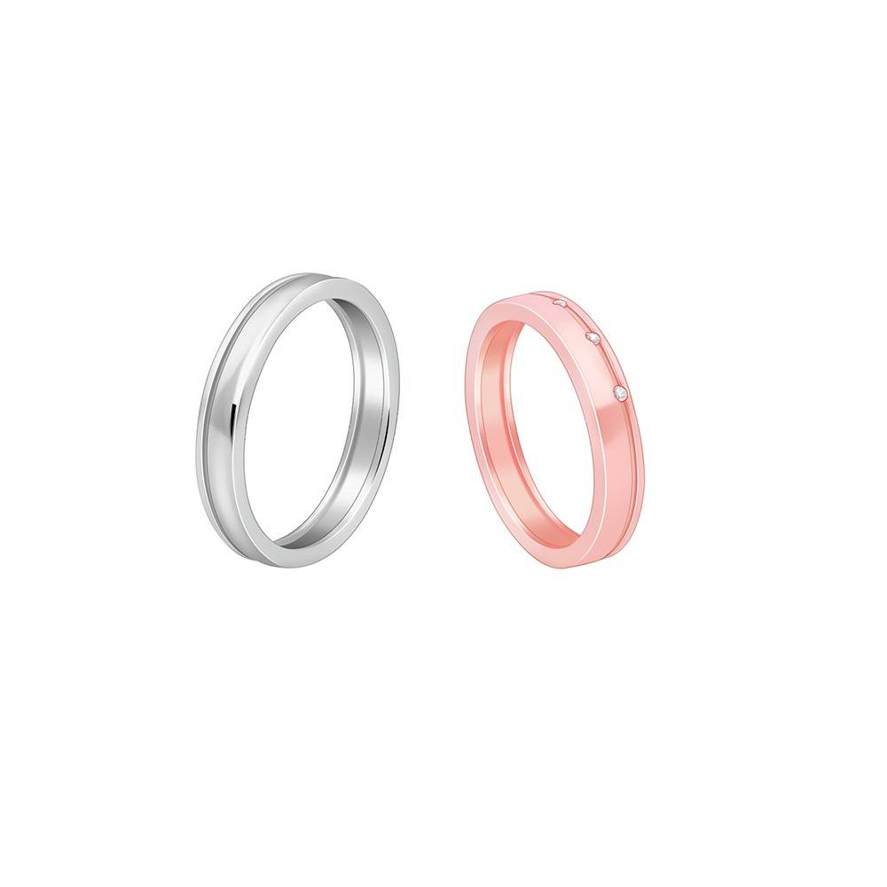 Giva 925 Silver Dual Tone Soulbound Couple Band,Male Ring: Indian - 20,Female Ring: Indian - 12| Gifts For Couples |  : R02220