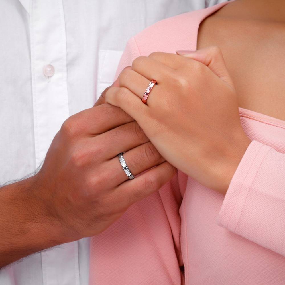 Giva 925 Silver Dual Tone Soulbound Couple Band,Male Ring: Indian - 20,Female Ring: Indian - 12| Gifts For Couples |  : R02220