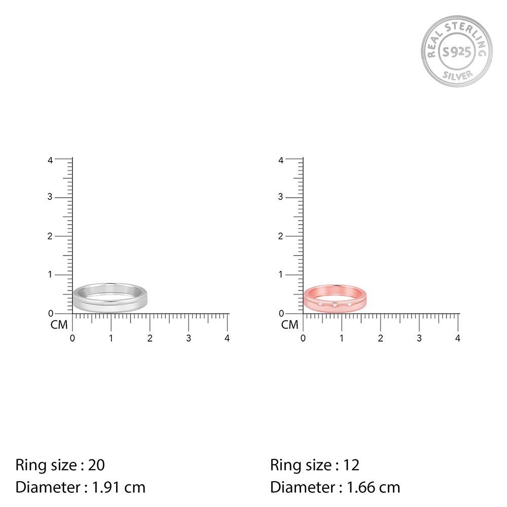 Giva 925 Silver Dual Tone Soulbound Couple Band,Male Ring: Indian - 20,Female Ring: Indian - 12| Gifts For Couples |  : R02220