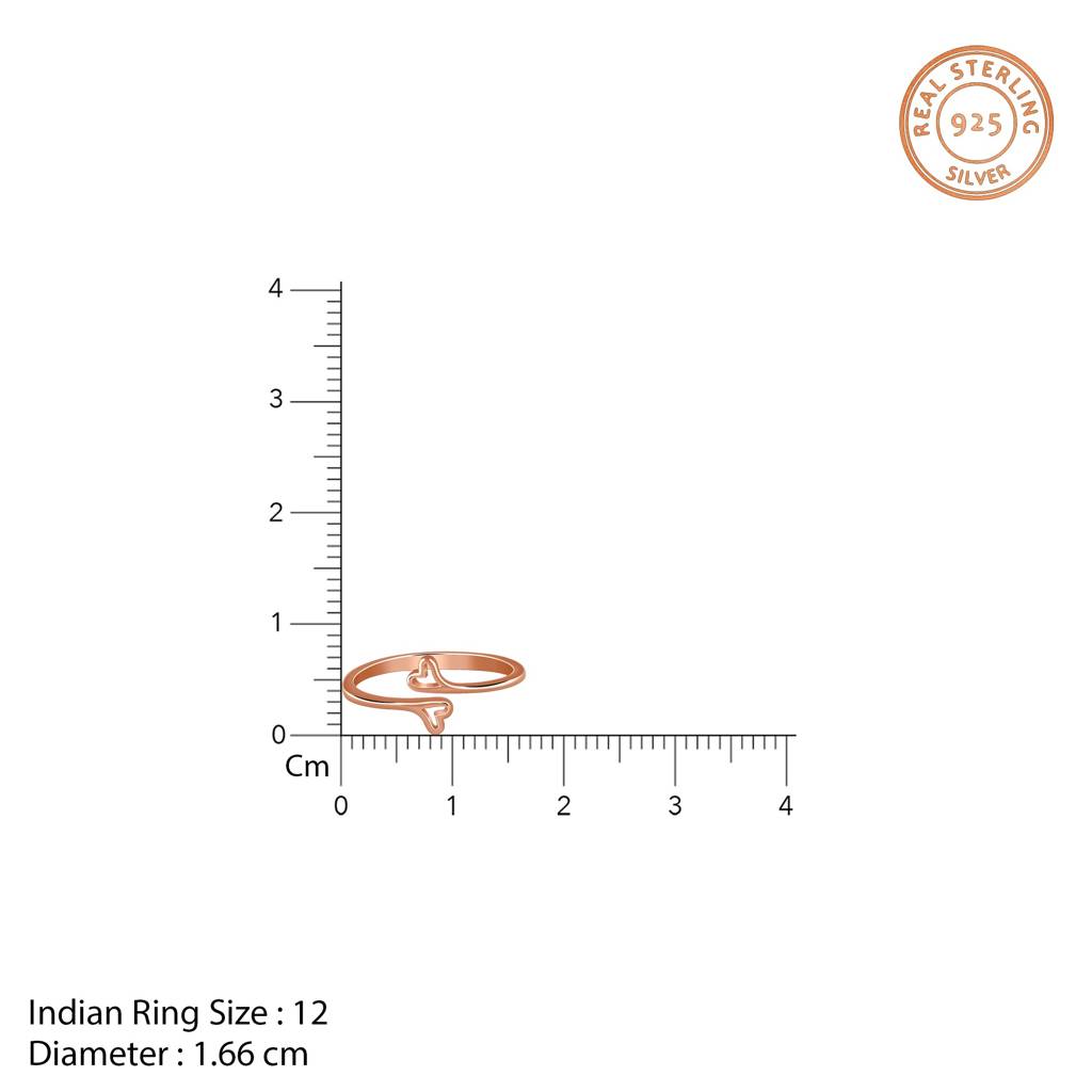 925 Silver Rose Gold Baby Love Ring,Fixed Size, Indian -12|Gifts For Women And Girls | With Certificate Of Authentici : R02392