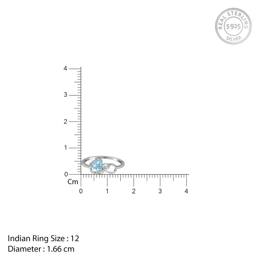 925 Silver Unending Love Ring,Fixed Size, Indian -12|Gifts For Women And Girls | With Certificate Of Authenticity And : R02549