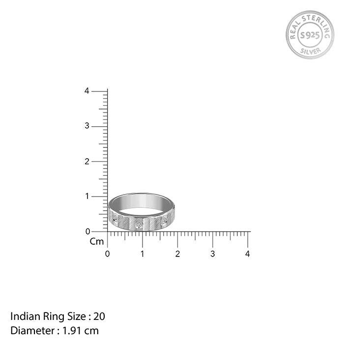 925 Silver Cadence Ring For Him, Fixed Size|Gifts For Men & Boys | With Certificate Of Authenticity And 925 Stamp | 6 : R03513
