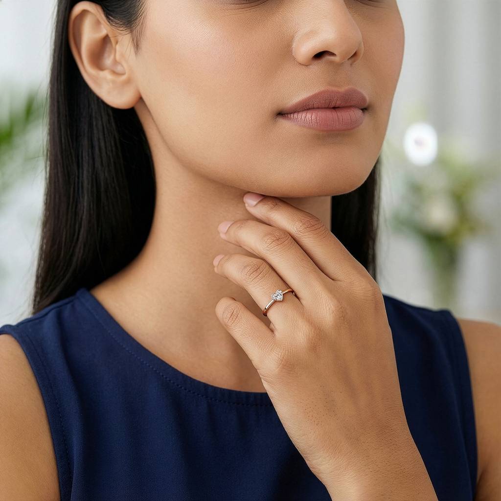 925 Silver Rose Gold Love Vow Ring,Fixed Size, Indian -12|Gifts For Women And Girls | With Certificate Of Authenticit : R03540