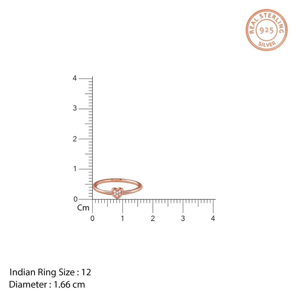 925 Silver Rose Gold Love Vow Ring,Fixed Size, Indian -12|Gifts For Women And Girls | With Certificate Of Authenticit : R03540