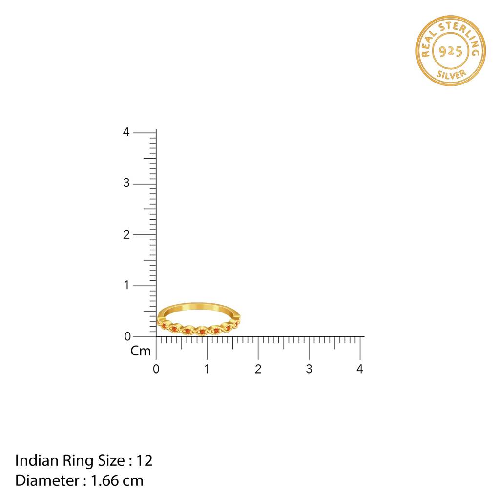 925 Silver Golden Pele Ring,Fixed Size, Indian-12|Gifts For Women And Girls | With Certificate Of Authenticity And 92 : R03576