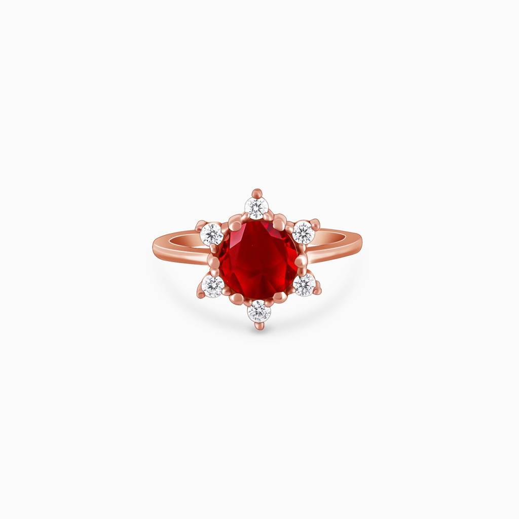 925 Silver Rose Gold Pomona Ring,Fixed Size, Indian-12|Gifts For Women And Girls | With Certificate Of Authenticity A : R03580