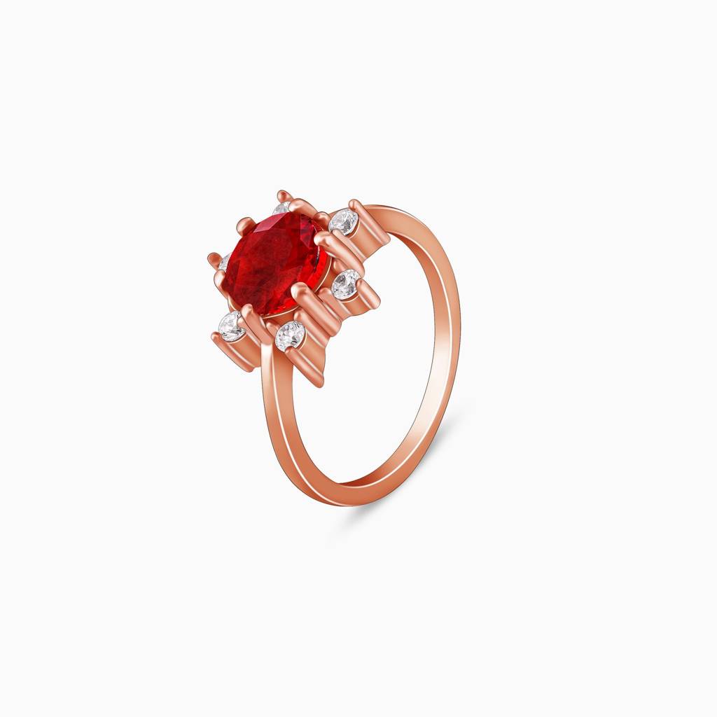 925 Silver Rose Gold Pomona Ring,Fixed Size, Indian-12|Gifts For Women And Girls | With Certificate Of Authenticity A : R03580