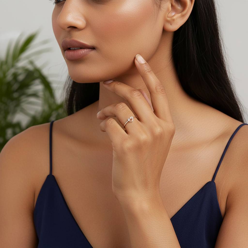 925 Silver Love Knot Ring,Fixed Size, Indian -12|Gifts For Women And Girls | With Certificate Of Authenticity And 925 : R03603