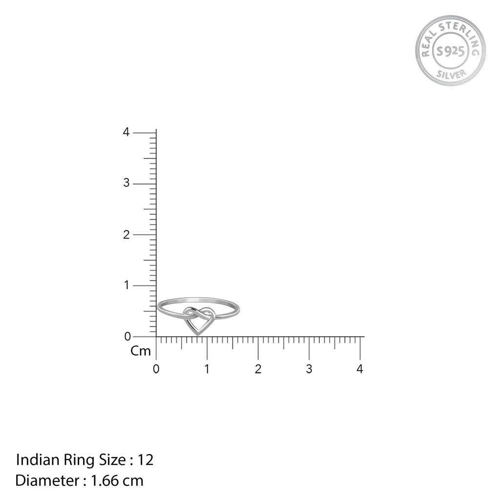 925 Silver Love Knot Ring,Fixed Size, Indian -12|Gifts For Women And Girls | With Certificate Of Authenticity And 925 : R03603