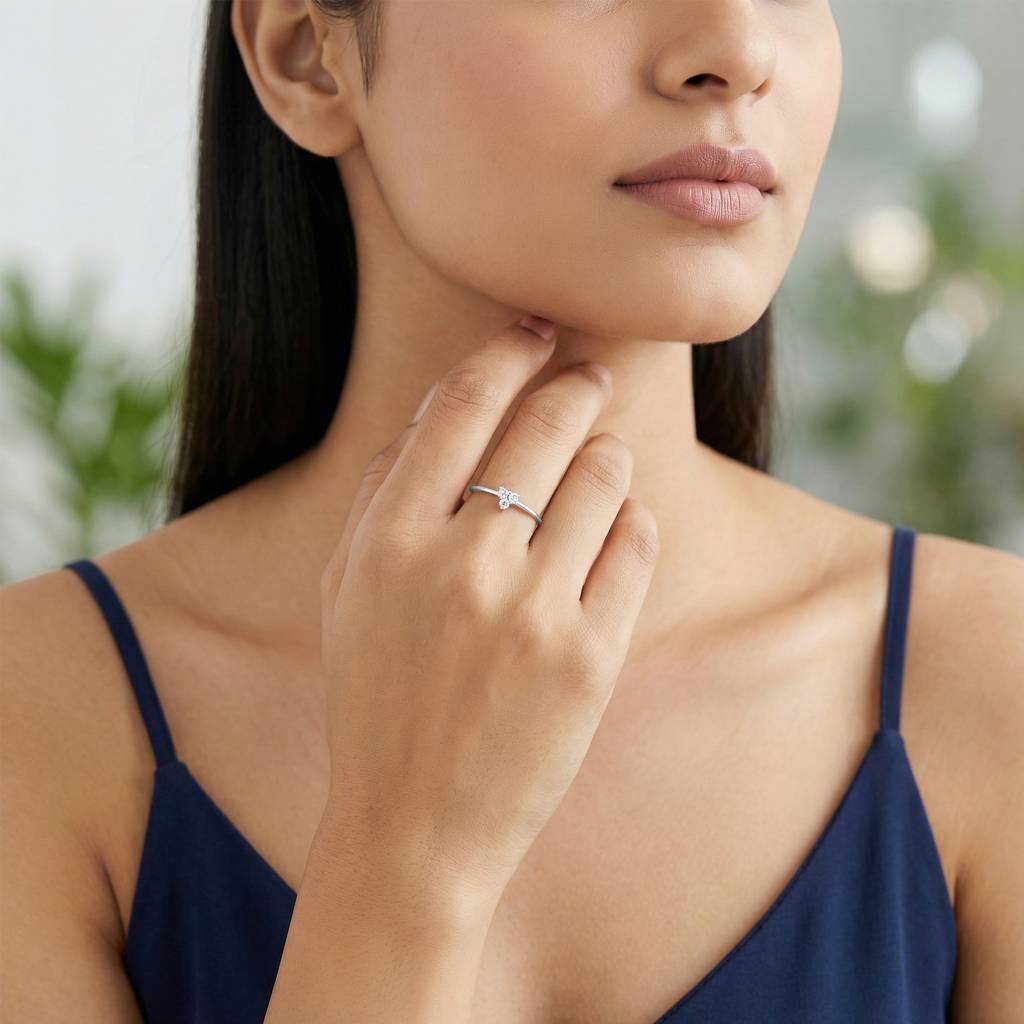 925 Silver Held Close Ring,Fixed Size, Indian -12|Gifts For Women And Girls | With Certificate Of Authenticity And 92 : R03617