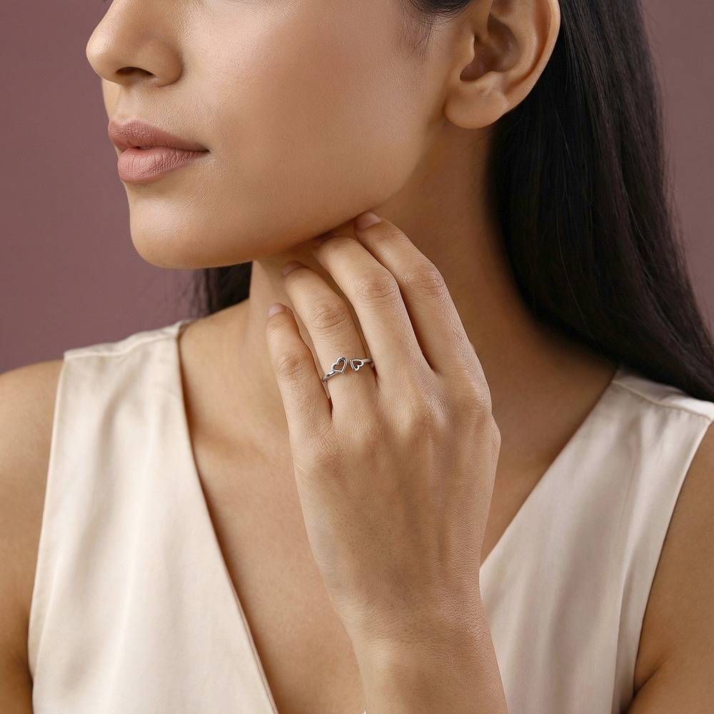 925 Silver Amora Ring (Size 12), Adjustable|Gifts For Women And Girls | With Certificate Of Authenticity And 925 Stam : R03640