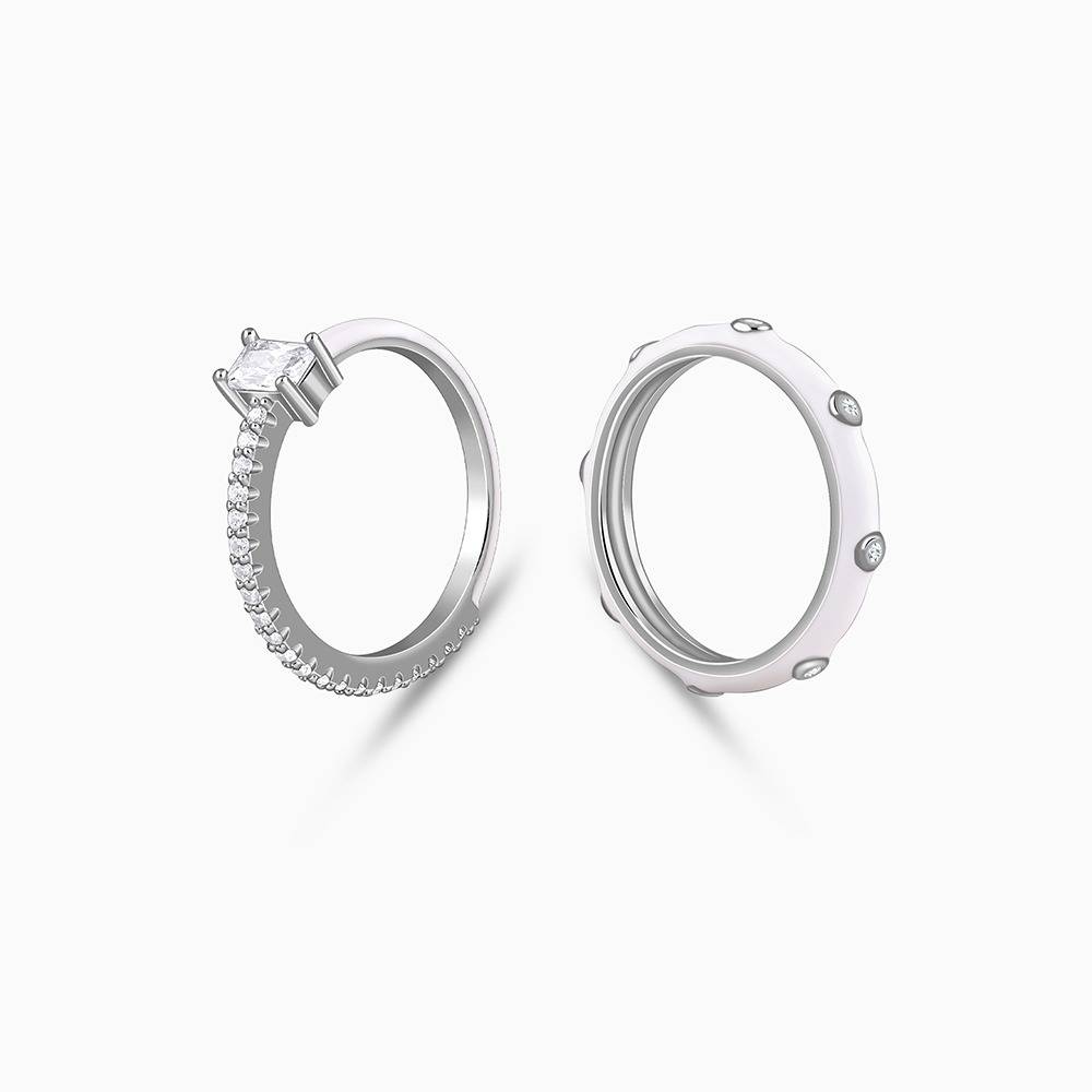 925 Silver Cute Girl Stack Rings, Fixed Size, Indian -12|Gifts For Women And Girls | With Certificate Of Authenticity : R03651