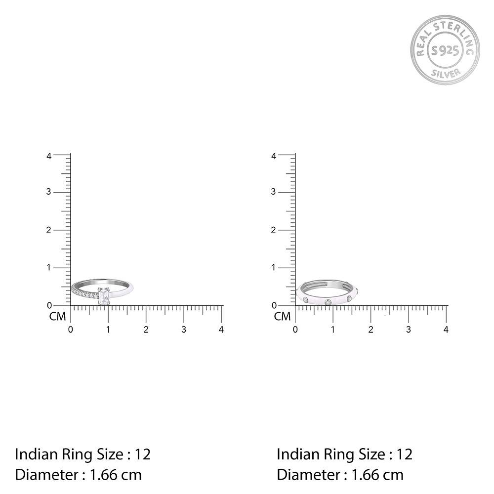 925 Silver Cute Girl Stack Rings, Fixed Size, Indian -12|Gifts For Women And Girls | With Certificate Of Authenticity : R03651