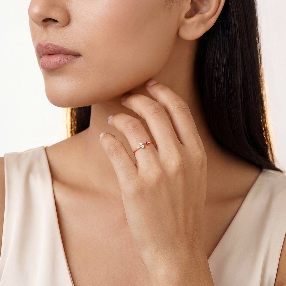 925 Silver Rose Gold Trinity Ring (Size 12), Adjustable|Gifts For Women And Girls | With Certificate Of Authenticity  : R03655
