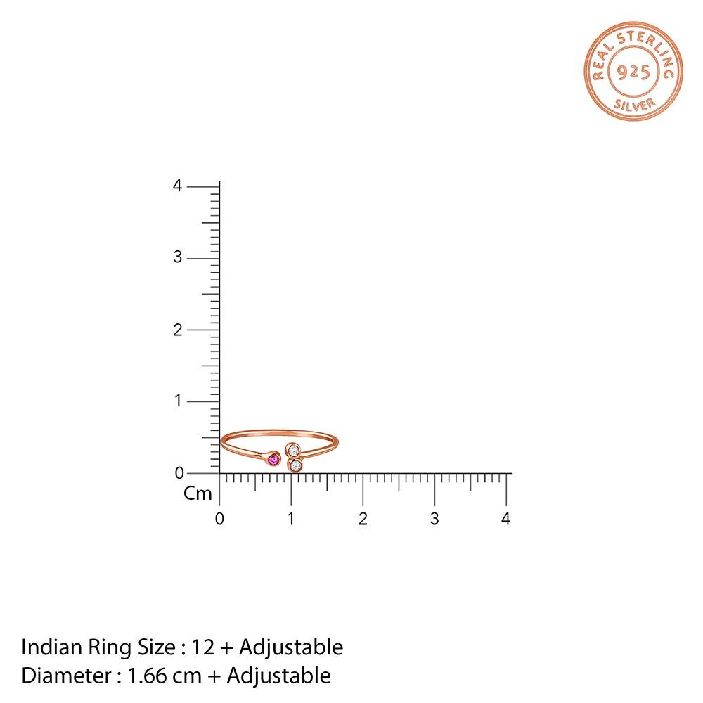925 Silver Rose Gold Trinity Ring (Size 12), Adjustable|Gifts For Women And Girls | With Certificate Of Authenticity  : R03655