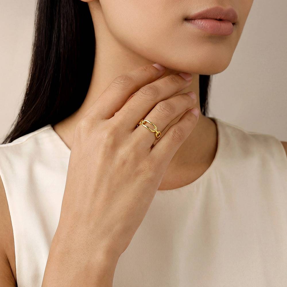 925 Silver Golden Toggle Adjustable Ring,Adjustable, Indian - 12|Gifts For Women And Girls | With Certificate Of Auth : R03662