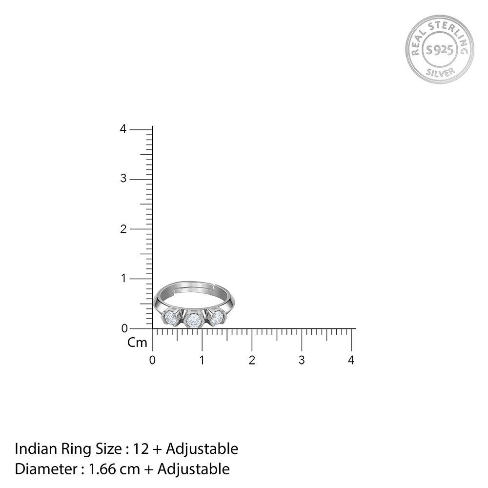 Trinity Adjustable Ring, Adjustable, Indian - 12|Gifts For Women And Girls | With Certificate Of Authenticity And 925 : R03717