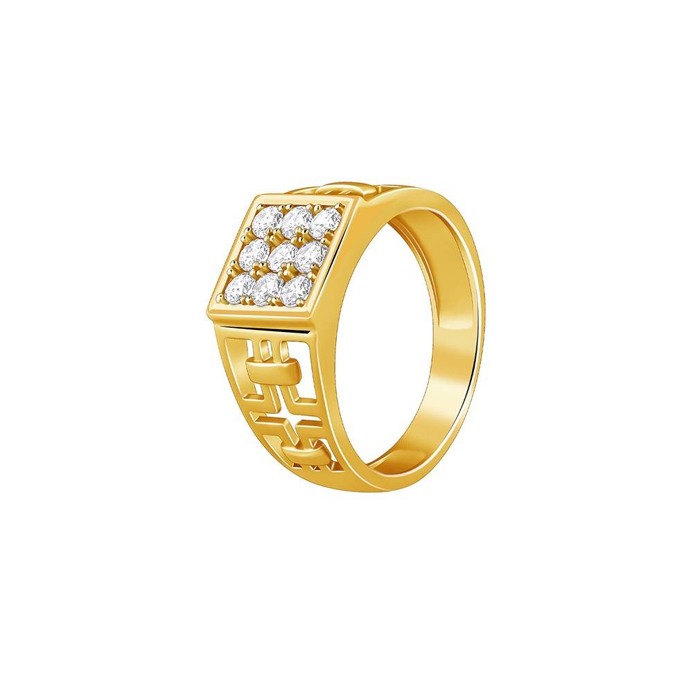 925 Silver Golden Matrix Cross Ring For Him,Fixed Size, Indian-20|Gifts For Men And Boys : R03826