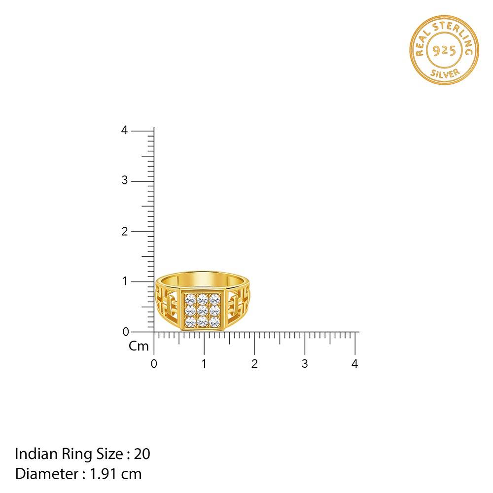 925 Silver Golden Matrix Cross Ring For Him,Fixed Size, Indian-20|Gifts For Men And Boys : R03826