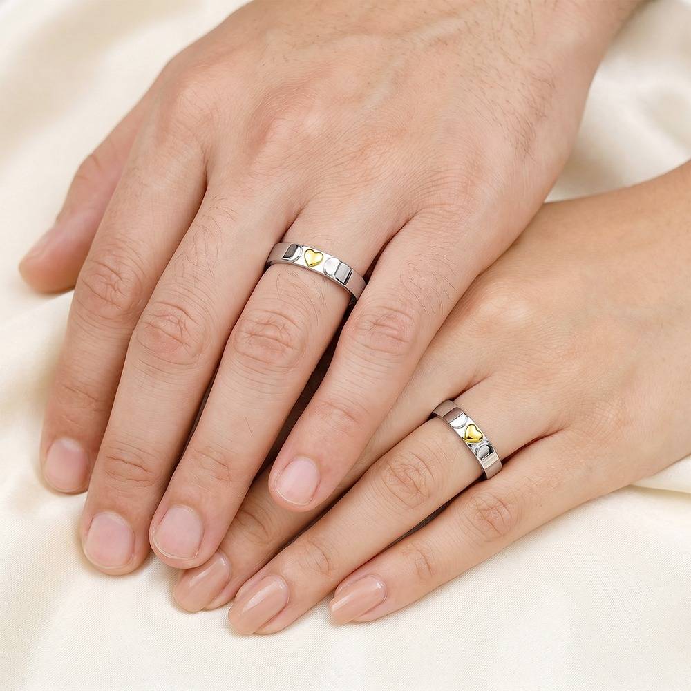 925 Silver Couple Ring | Ring For  Couple | With Certificate Of Authenticity And 925 Stamp | 6 Months Warranty : R03844